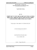 đồ án kỹ thuật điều khiển tự động THIẾT KẾ VÀ XÂY DỰNG BỘ NẠP NĂNG LƯỢNG ĐIỆN MẶT TRỜI SỬ DỤNG CHO NGUỒN CHIẾU SÁNG ĐƯỜNG PHỐ CÔNG SUẤT 100 W