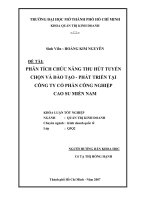 Phân tích chức năng thu hút tuyển chọn và đào tạo-phát triển tại công ty cổ phần công nghiệp cao su miền Nam