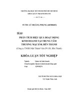 Phân tích hiệu quả hoạt động kinh doanh tại trung tâm thương mại xuất nhập khẩu Bến Thành