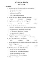 Đề cương ôn tập kiểm tra lý 8 có đáp án