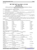 ĐỀ THI THỬ ĐẠI HỌC LẦN 3 chưa có keys) - 2011 (NĐH)