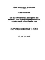 Các giải pháp hỗ trợ của chính quyền tỉnh nhằm phát triển Doanh nghiệp nhỏ và vừa  trên địa bàn tỉnh Hải Dương đến năm 2015
