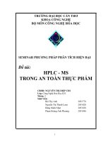 HPLC - MS TRONG AN TOÀN THỰC PHẨM