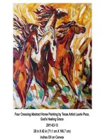 Four Crossing Abstract Horse Painting by Texas Artist Laurie Pace, God''s Healing Grace