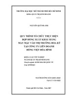 Quy trình tổ chức thực hiện hợp đồng xuất khẩu hàng may mặc vào thị trường Hoa Kỳ tại công ty liên doanh Hồng Việt Hòa Bình