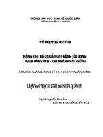 Nâng cao hiệu quả hoạt động tín dụng Ngân hàng ACB chi nhánh Hải Phòng