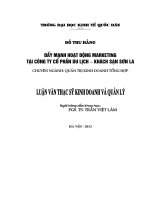 Đẩy mạnh hoạt động marketing tại Công ty cổ phần du lịch – Khách sạn Sơn La