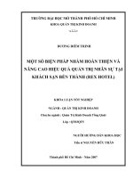 Một số biện pháp nhằm hoàn thiện và nâng cao hiệu quả quản trị nhân sự tại khách sạn Bến Thành (Rex Hotel)