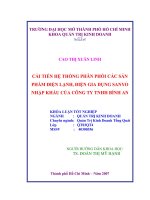 Cải tiến hệ thống phân phối các sản phẩm điện lạnh, điện gia dụng Sanyo nhập khẩu của công ty TNHH Bình An