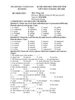 đề HSG tỉnh anh9+ đáp án