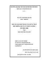 Một số giải pháp nhằm tái chứng nhận hệ thống quản lý chất lượng ISO 90012000 tại nhà máy bia Sài Gòn