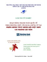 Hoạt động thanh toán quốc tế theo phương thức tín dụng chứng từ tại ngân hàng TMCP Hàng Hải Việt Nam chi nhánh Sài Gòn