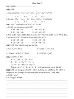 Đề + ĐA KT giữa kì 2 toán 7
