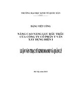Nâng cao năng lực đấu thầu của Công ty Cổ phần Tư Vấn xây dựng điện I
