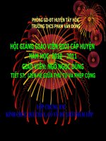 TIẾT 57. LIÊN HỆ GIỮA THỨ TỤ VÀ PHÉP CỘNG