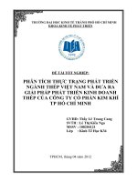 Phân tích thực trạng phát triển ngành thép Việt Nam và đưa ra giải pháp phát triển kinh doanh của Công ty Cổ phần Kim khí TP.Hồ Chí Minh
