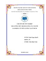 Đo lường múc độ hài lòng của người lao động về tiền lương tại TPHCM ( Chuyên đề tốt nghiệp Trường Đại Học Kinh Tế)