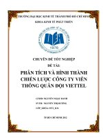 Phân tích và hình thành chiến lược Công ty Viễn thông Quân đội Viettel  Chuyên đề tốt nghiệp   TP.HCM  Trường Đại Học Kinh Tế