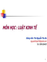 Slide môn pháp luật kinh tế: Những vấn đề lý luận chung về luật kinh tế