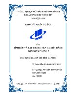 Tìm hiểu và lập trình trên hệ điều hành windows phone 7, ứng dụng quản lý chi tiêu cá nhân