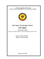 Bài thực hành học phần tin học Giảng viên phạm thị hồng bộ môn tin học ứng dụng