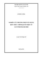 luận văn nghiên cứu phương pháp xây dựng kiến trúc chính quyền điện tử cấp tỉnh thành phố