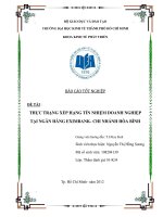 Thực trạng xếp hạng tín nhiệm doanh nghiệp tại Ngân hàng Eximbank - Chi nhánh Hòa Bình  Chuyên đề tốt nghiệpTP.HCM Trường Đại Học Kinh Tế