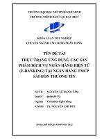 Thực trạng ứng dụng các sản phẩm dịch vụ ngân hàng điện tử (E-Banking) tại Ngân hàng TMCP Sài Gòn Thương Tín. - TP. HCM