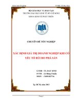 Xác định giá trị doanh nghiệp khi có yếu tố rủi ro phá sản ( Chuyên đề tốt nghiệp  TP.HCM  Trường Đại Học Kinh Tế, 2013 )