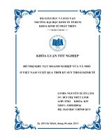 Hỗ trợ khu vực doanh nghiệp vừa và nhỏ ở Việt Nam vượt qua thời kỳ suy thoái kinh tế ( Chuyên đề tốt nghiệp TP.HCM  Trường Đại Học Kinh Tế )