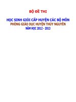 BỘ ĐỀ THI  HỌC SINH GIỎI CẤP HUYỆN CÁC BỘ MÔN PHÒNG GIÁO DỤC HUYỆN THỦY NGUYÊN
