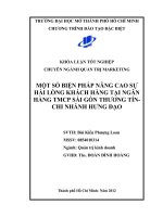 Một số biện pháp nâng cao sự hài lòng khách hàng tại Ngân hàng TMCP Sài Gòn Thương Tín - Chi nhánh Hưng Đạo