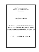 luận văn thạc sĩ Kiểm toán hàng tồn kho trong kiểm toán báo cáo tài chính của các doanh nghiệp thương mại tại Công ty TNHH Dịch vụ Kiểm toán và Tư vấn UHY