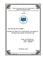 Đánh giá công tác tuyển dụng tại Công ty Cổ phần May Quốc tế Thắng Lợi