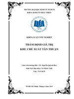 Thẩm định giá trị khu chế xuất Tân Thuận ( Chuyên đề tốt nghiệp  TP.HCM  Trường Đại Học Kinh Tế, 2013 )