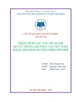 Phân tích các yếu tố vĩ mô quyết định lạm phát tại Việt Nam bằng mô hình đường Phillips mới