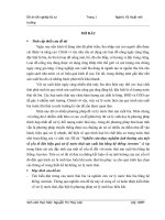 luận văn kỹ thuật môi trường Nghiên cứu thực nghiệm ảnh hưởng của một số yếu tố đến hiệu quả xử lý nước thải sản xuất bia bằng hệ thống Aeroten