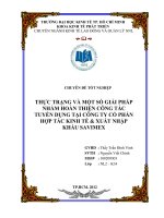 Thực trạng và một số giải pháp hoàn thiện công tác tuyển dụng tại Công ty Cổ phần Hợp tác kinh tế và xuất nhập khẩu SAVIMEX