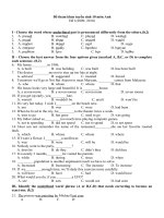 Đề Thi vào lớp 10 môn Anh