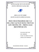 Phân tích tình hình cho vay mua nhà tại ngân hàng TMCP Sài Gòn Thương Tín - Phòng giao dịch Phổ Quang