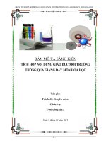 TÍCH HỢP NỘI DUNG GIÁO DỤC MÔI TRƯỜNG THÔNG QUA GIẢNG DẠY MÔN HOÁ HỌC