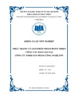 Thực trạng và giải pháp nhằm hoàn thiện công tác đào tạo tại Công ty TNHH sản phẩm công gnhe65 FPT ( Chuyên đề tốt nghiệp -Trường Đại Học Kinh Tế, 2013)