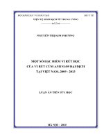 Một số đặc điểm vi rút học của vi rút cúm A/H1N1/09 đại dịch tại Việt Nam, 2009 - 2013