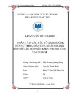 Phân tích các yếu tố ảnh hưởng đến sự thỏa mãn của khách hàng đối với căn hộ phân khúc trung bình tại TP.Hồ Chí Minh