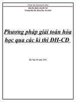 Phương pháp giải toán hóa học qua các kì thi ĐHCĐ
