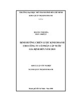 Định hướng chiến lược kinh doanh cho công ty cổ phần cấp nước Gia Định đến năm 2015