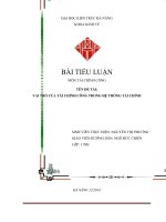 VAI TRÒ của tài CHÍNH CÔNG TRONG hệ THỐNG tài CHÍNH QUỐC GIA