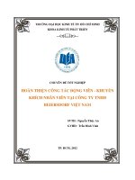 Hoàn thiện công tác động viên - khuyến khích nhân viên tại Công ty TNHH Beiersdorf Việt Nam