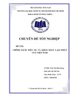 Chính sách tiền tệ và kiểm soát lạm phát của Việt Nam( Chuyên đề tốt nghiệp TP.HCM  Trường Đại Học Kinh Tế )