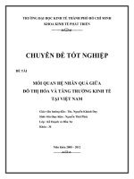Mối quan hệ nhân quả giữa đô thị hóa và tăng trưởng kinh tế tại Việt Nam